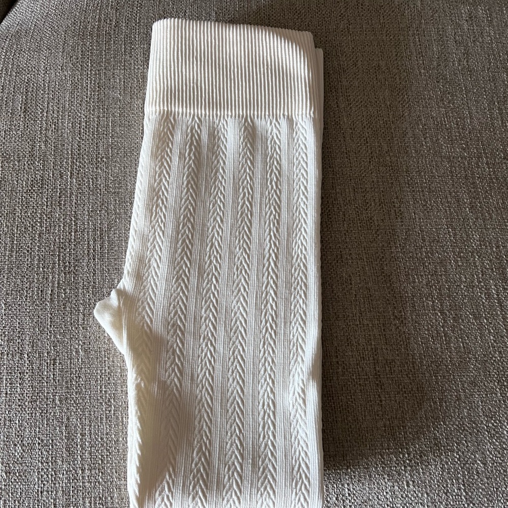 White Fleece lined leggings